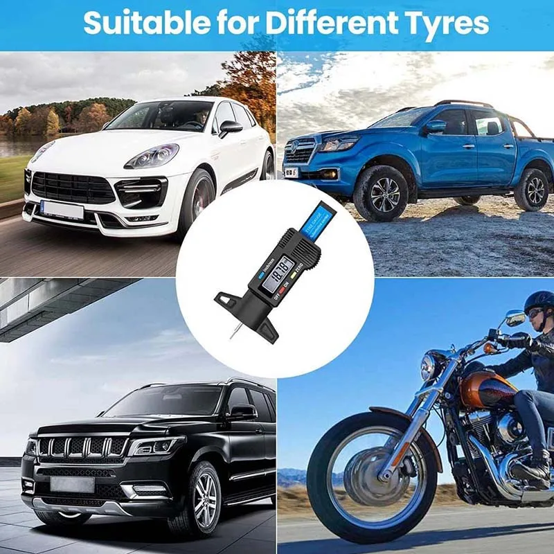 Digital Car Tyre Tire Tread De - Workshop Measuring Tools recension och pris