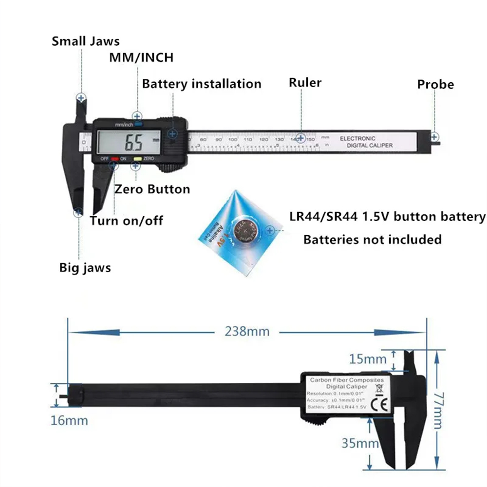 100mm 150mm Watch Electronic D - Workshop Measuring Tools recension och pris