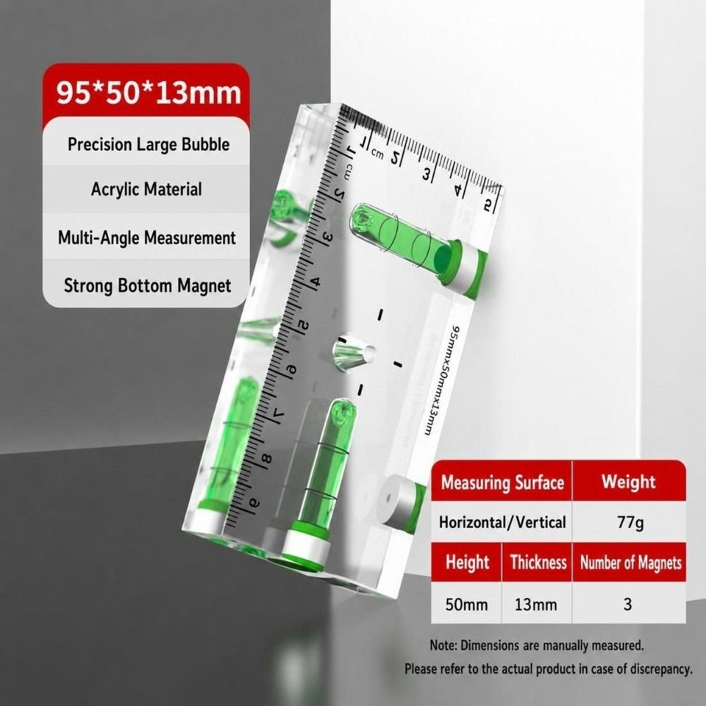 1PC Acrylic Mini Level Ruler M - Workshop Measuring Tools recension och pris